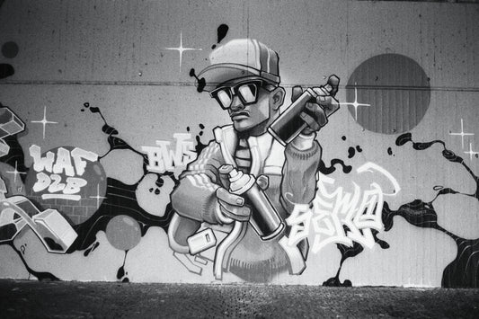 Photographie (Schwarz & Weiß) - Graffiti in Konstanz (Querformat), Konstanz, Deutschland
