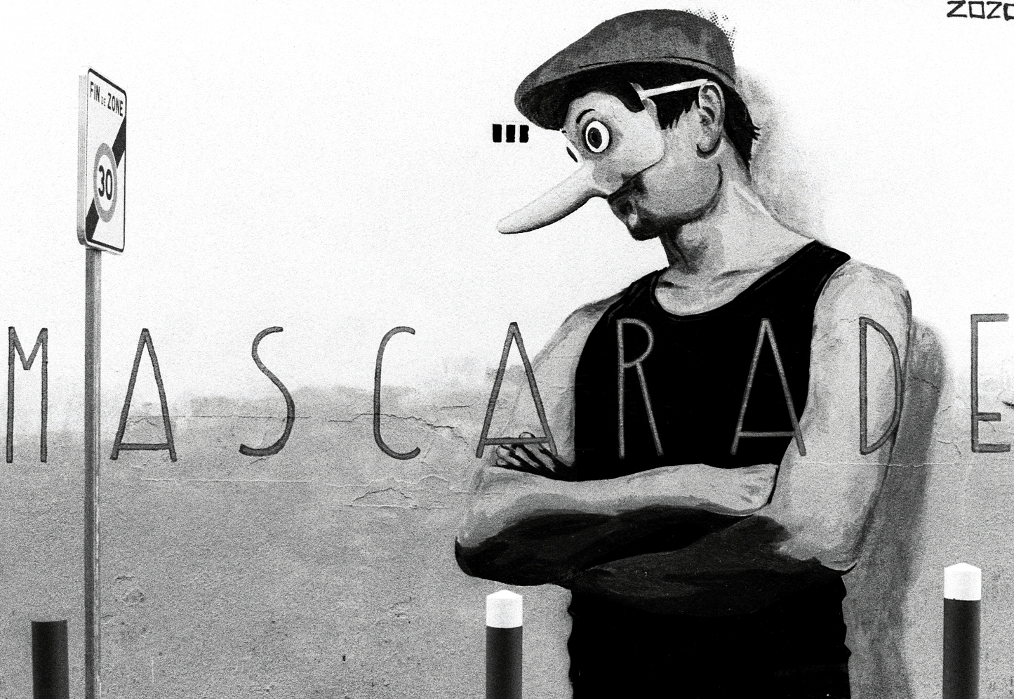 Photographie (Schwarz & Weiß) - Graffiti in Marseille (Querformat), Marseille, Frankreich